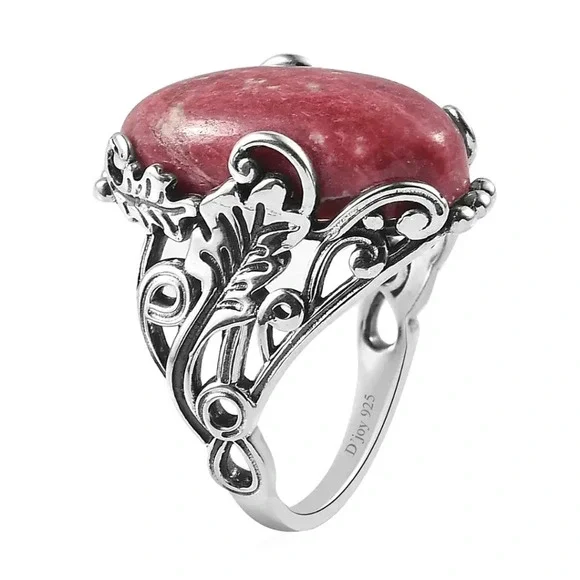 Norwegian Thulite Ring in Sterling Silver. - Picture 8 of 10